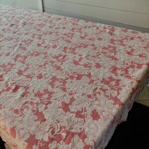 Tessitura Tablecloth Made In Italy Light Red Grape Vines 100% Cotton Luxury